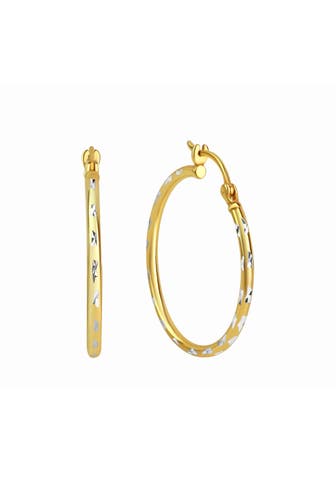 ZEEME Ohrringe Silber 925 vergoldet diamantiert 30mm Durchmesser gelb