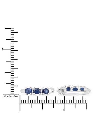 VIRA JEWELS Ohrringe Silber 925 rhodiniert mit 6 blauen Saphir-Steinen silber