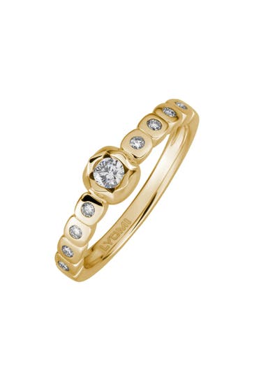 LYOMI Ring 585/- GG  9 synth. Diam. 0,21 ct gelb