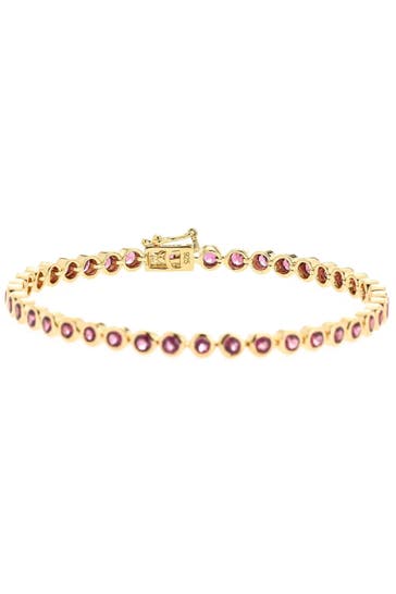 VIRA JEWELS Armband 925-Sterling Silber vergoldet Glänzend  Rhodolith gelb