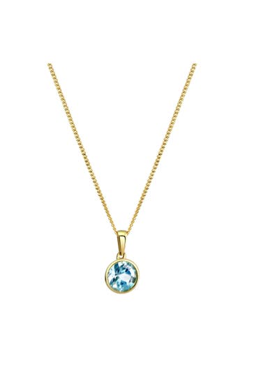 FASCINATION BY ELLEN K. Kette Gold 375 mit Blautopas (beh.) 8mm gelb