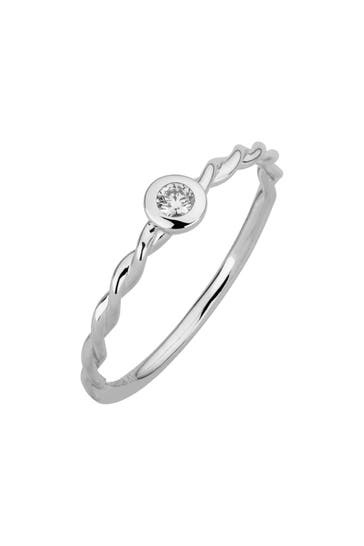 LYOMI Ring 585/- Weißgold 1 synth. Diam. 0,06ct. silber