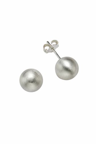 ZEEME Ohrringe Silber 925 mattiert 8mm Durchmesser silber
