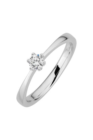 LYOMI Ring 585/- Weißgold  1 synth. Diam. 0,20 ct. silber