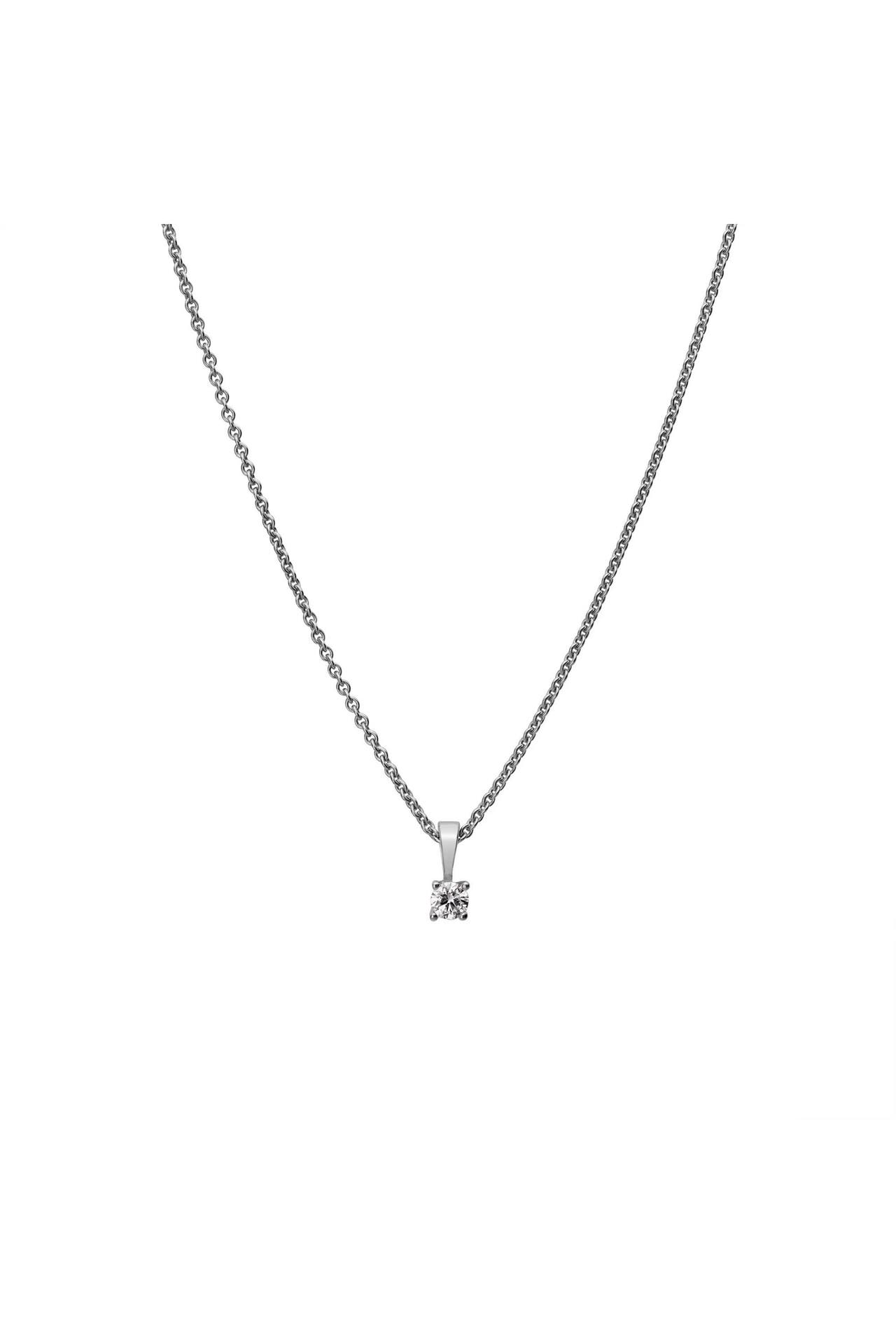 LYOMI Kette 585/- Weißgold  1 synth. Diam. 0,10 ct. silber, Bild 1