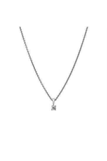 LYOMI Kette 585/- Weißgold 1 synth. Diam. 0,10 ct. silber