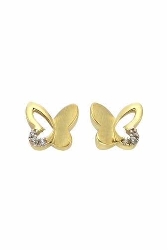 ZEEME Ohrringe 333 Gold zweifarbig Schmetterling