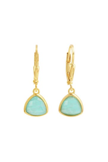 ZEEME Ohrringe Silber 925 mit 2x Amazonit gelb