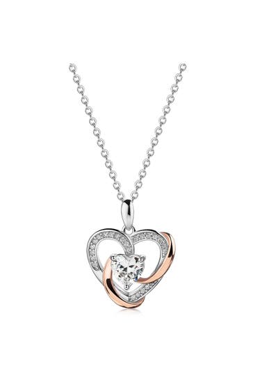 ZEEME Kette 925/- Sterling Silber  Herz Zirkonia mehrfarbig