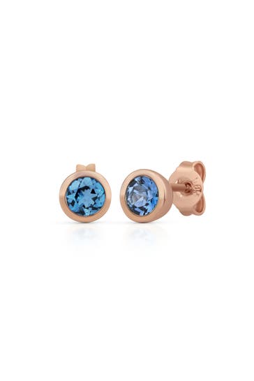 OROLINO Ohrringe Gold 585 rosé mit 2x Blautopas (beh.) rot