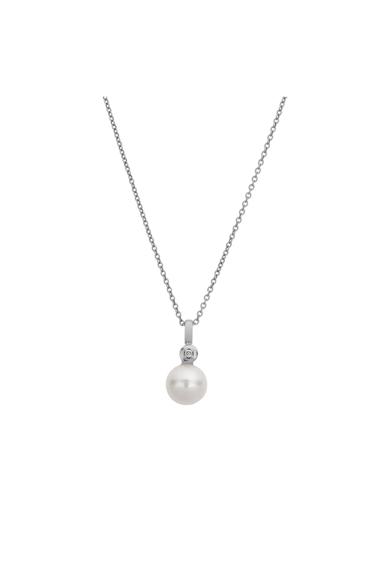 LYOMI Kette 585/- Weißgold 1 synth. Diam. 0,02ct. silber, Bild 1