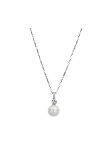 LYOMI Kette 585/- Weißgold 1 synth. Diam. 0,02ct. silber