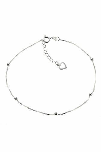 ZEEME Fusskettchen Silber 925 mit Herz-Motiv 22,5+2cm lang silbergrau