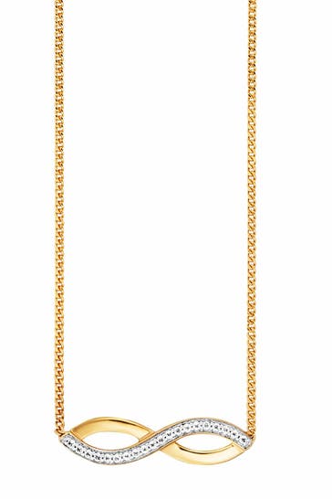 CAI Kette 925/-Sterling Silber vergoldet Topas Infinity gelb