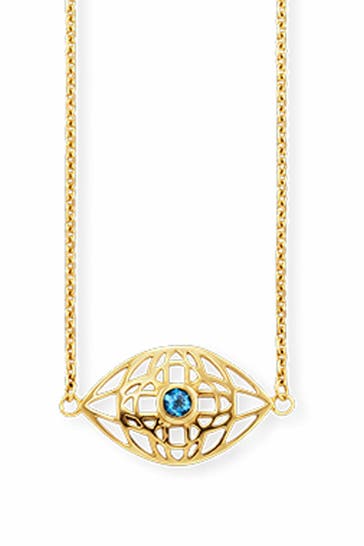 CAI Kette 925/- Sterling Silber vergoldet Topas gelb