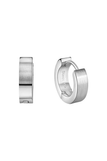 ZEEME Ohrringe Edelstahl Ø 13mm matt silber