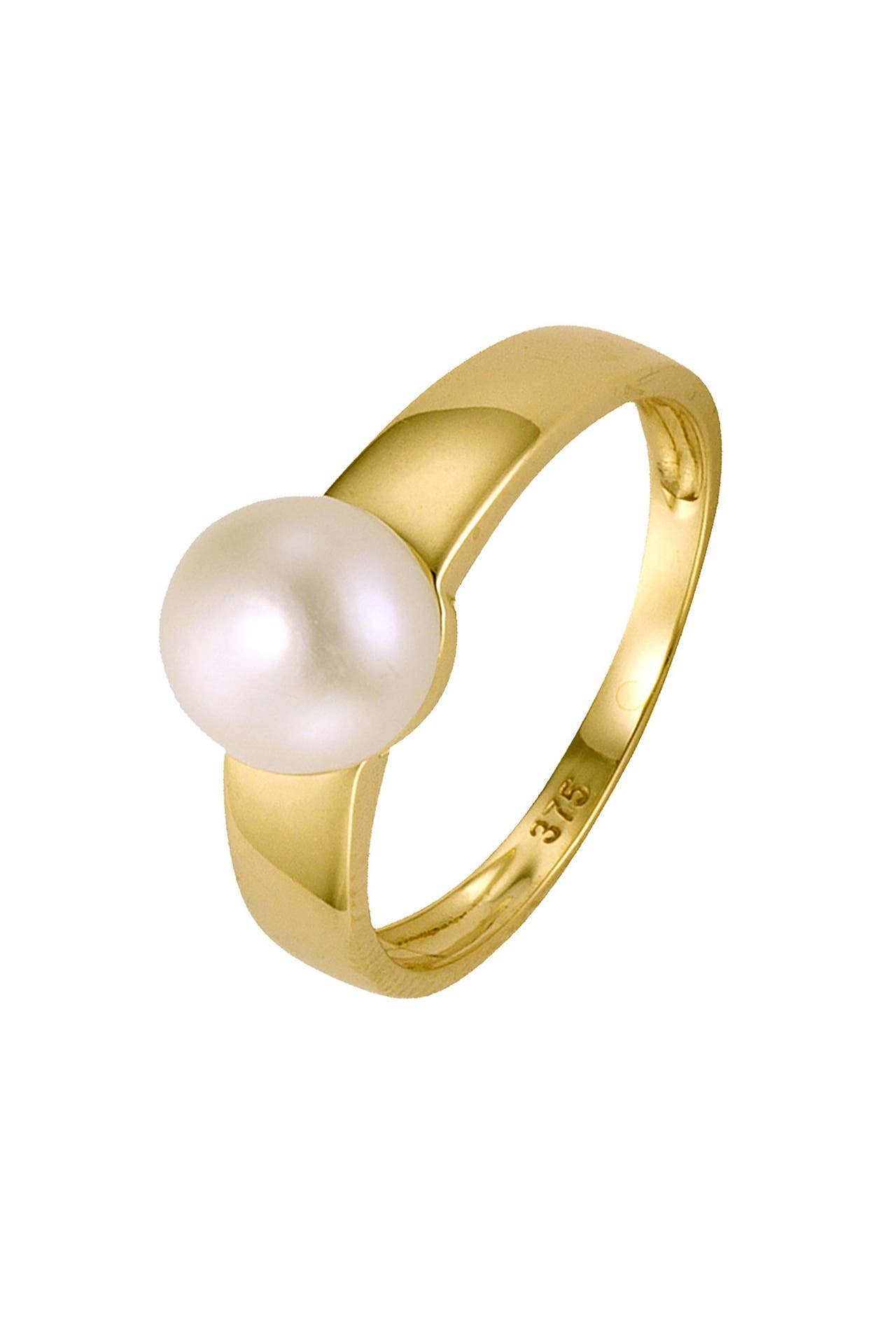 FASCINATION BY ELLEN K. Ring Gold 375 Perle weiß 7,5-8mm gelb, Bild 1