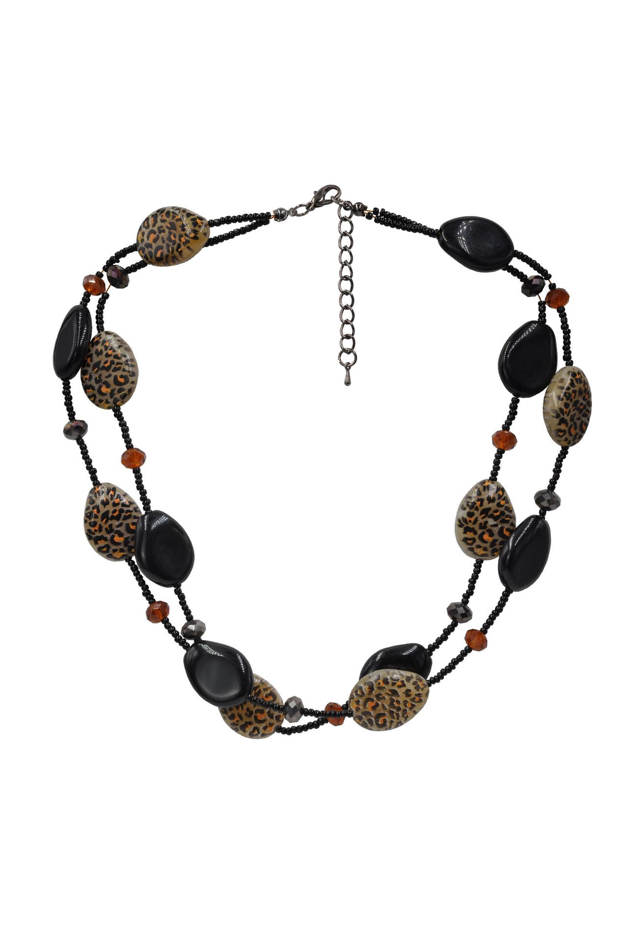 STEUER Kette zweireihig mit Kunststoffelementen schwarz und braun mehrfarbig, Bild 1
