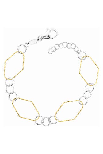 DER KETTENMACHER Armband 925/- Sterling Silber rhodiniert/vergoldet 19 mehrfarbig