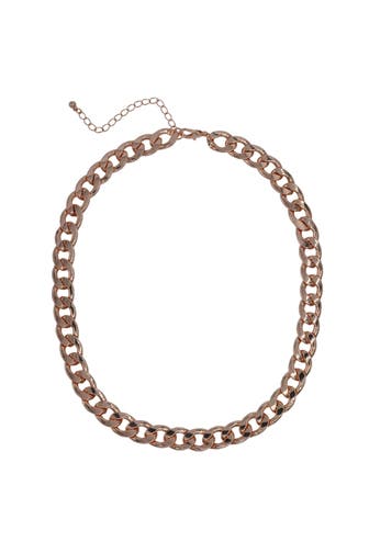 STEUER Kette Panzerkette Metall glanz rose rot