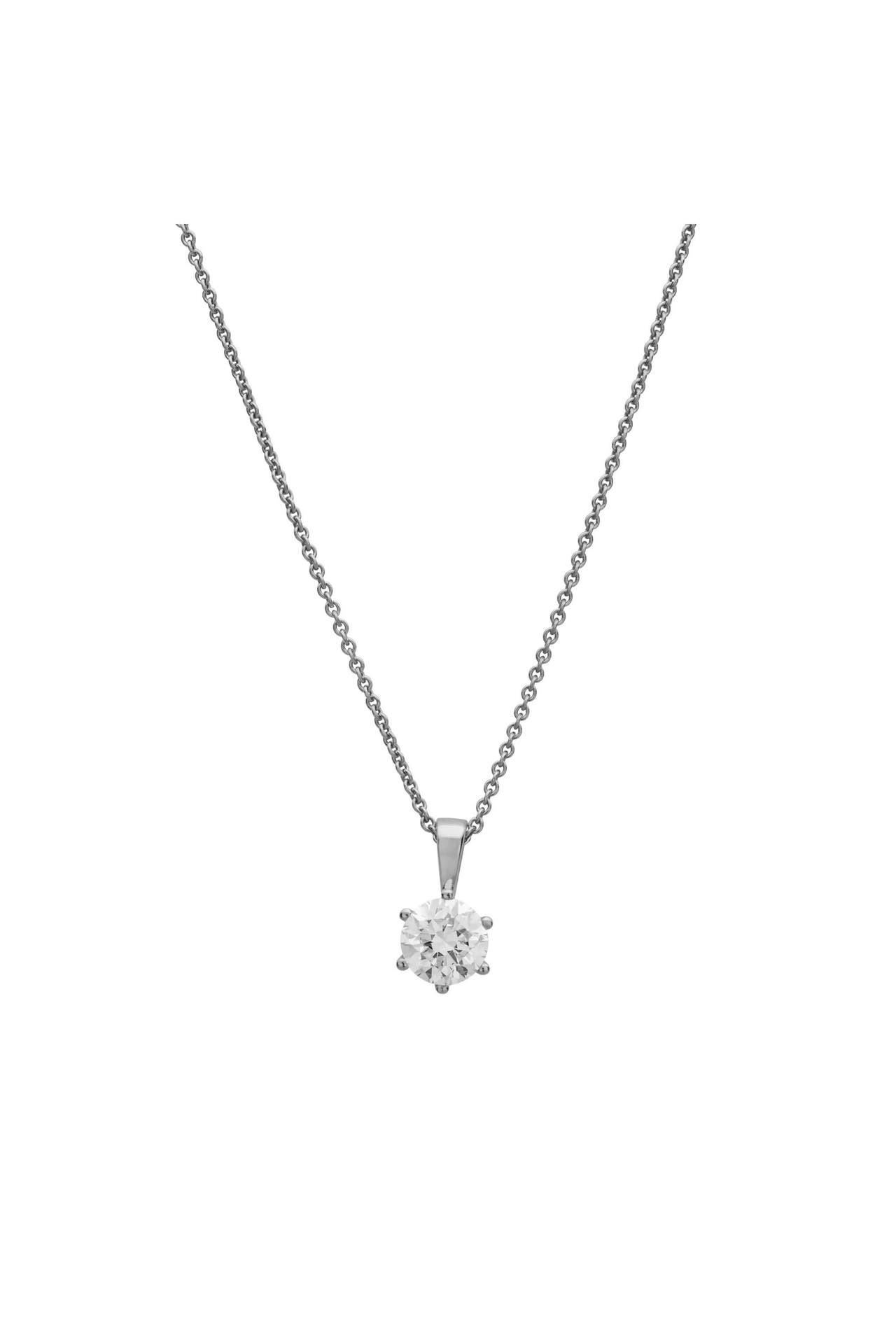 LYOMI Kette 585/- Weißgold  1 synth. Diam. 1,0 ct. silber, Bild 1