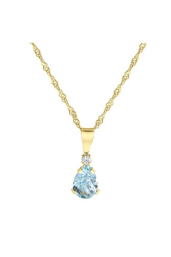 FASCINATION BY ELLEN K. Kette 375 Gold mit Blautopas (beh.) und Zirkonia weiß silber