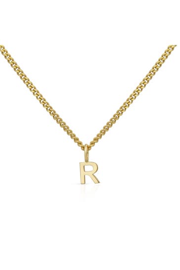 OROLINO Kette Gold 375 mit Anhänger 42/45cm lang Buchstabe R gelb