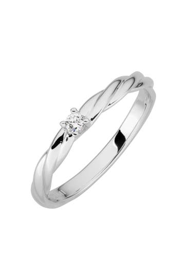 LYOMI Ring 585/- Weißgold 1 synth. Diam. 0,05ct. silber