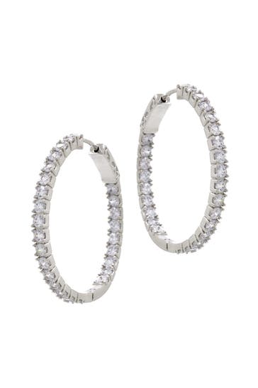 FASHIONBOX Ohrringe rhodiniert mit Zirkonia weiss silber