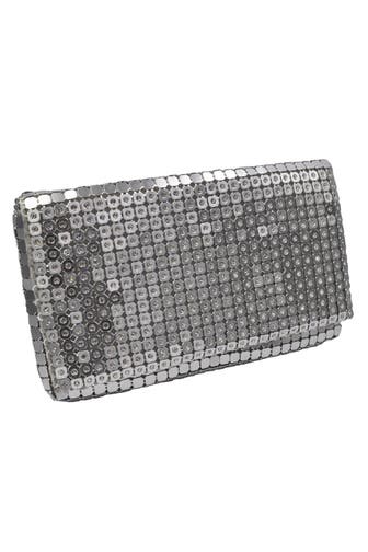 STEUER Handtasche Metall Plättchen mit Kristallen silber