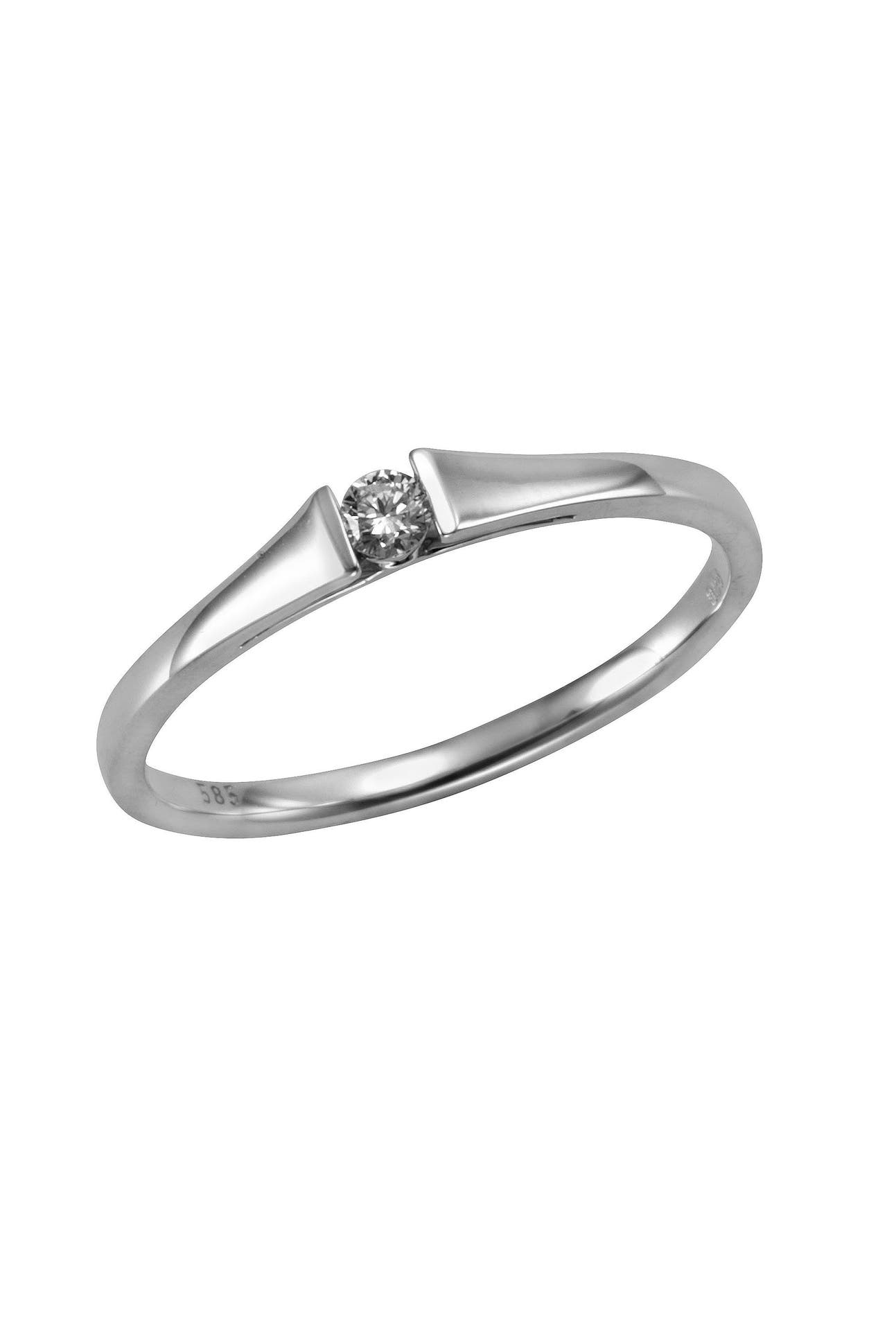 OROLINO Ring Gold 585 mit Brillant 0,08ct. silber, Bild 1