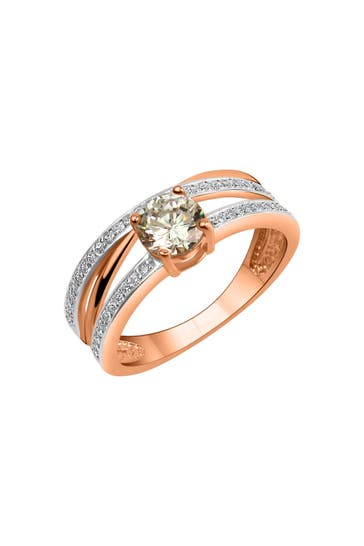 ZEEME Ring 925/- Sterling Silber Rosevergoldet Zirkonia