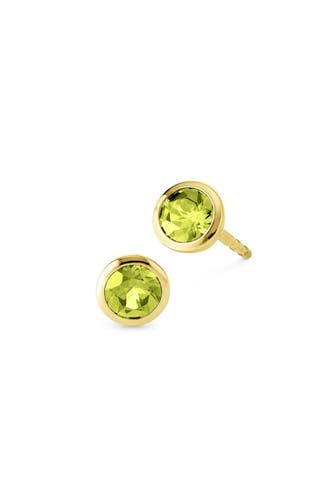 OROLINO Ohrringe Gold 585 mit 2x Peridot rund gelb