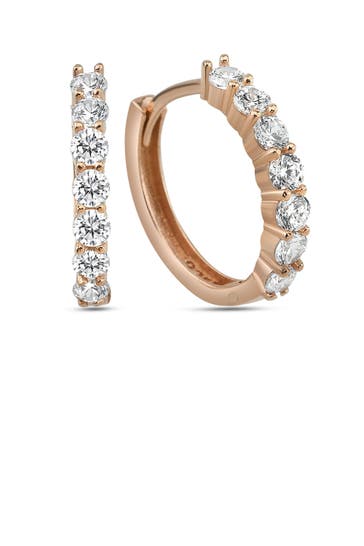 DKENIZ Ohrringe Silber 925 rosé-vergoldet mit Zirkonia weiß rot