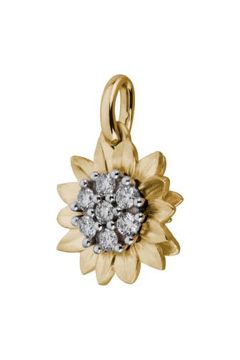 LYOMI Anhänger 585/- GG/WG Sonnenblume 7 synth. Diam. 0,14ct.