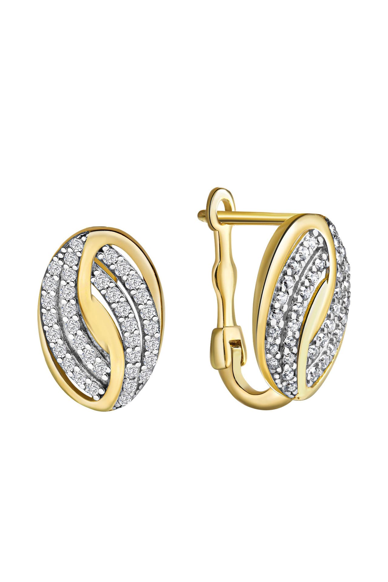 FASCINATION BY ELLEN K. Ohrringe 585/- Gelbgold bicolor Zirkonia mehrfarbig, Bild 1