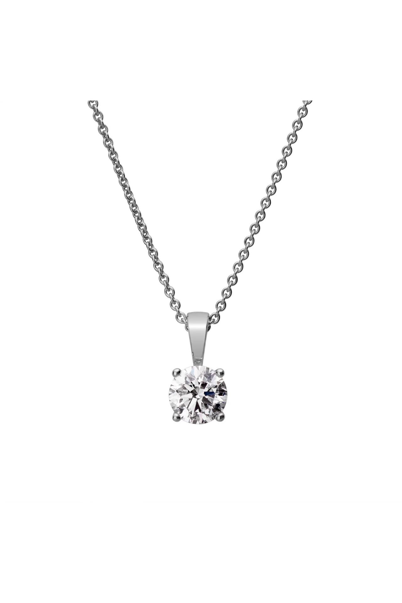 LYOMI Kette 585/- Weißgold  1 synth. Diam. 1,0 ct. silber, Bild 1