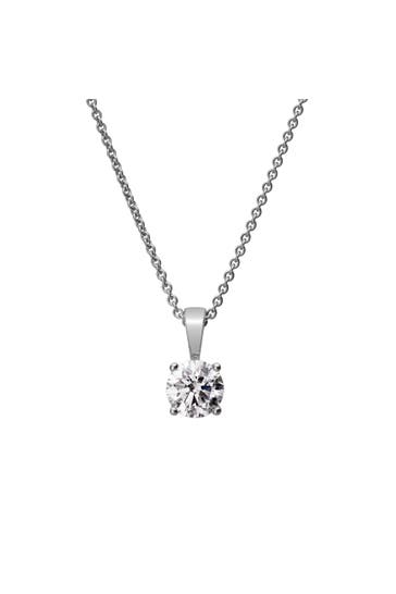 LYOMI Kette 585/- Weißgold 1 synth. Diam. 1,0 ct. silber