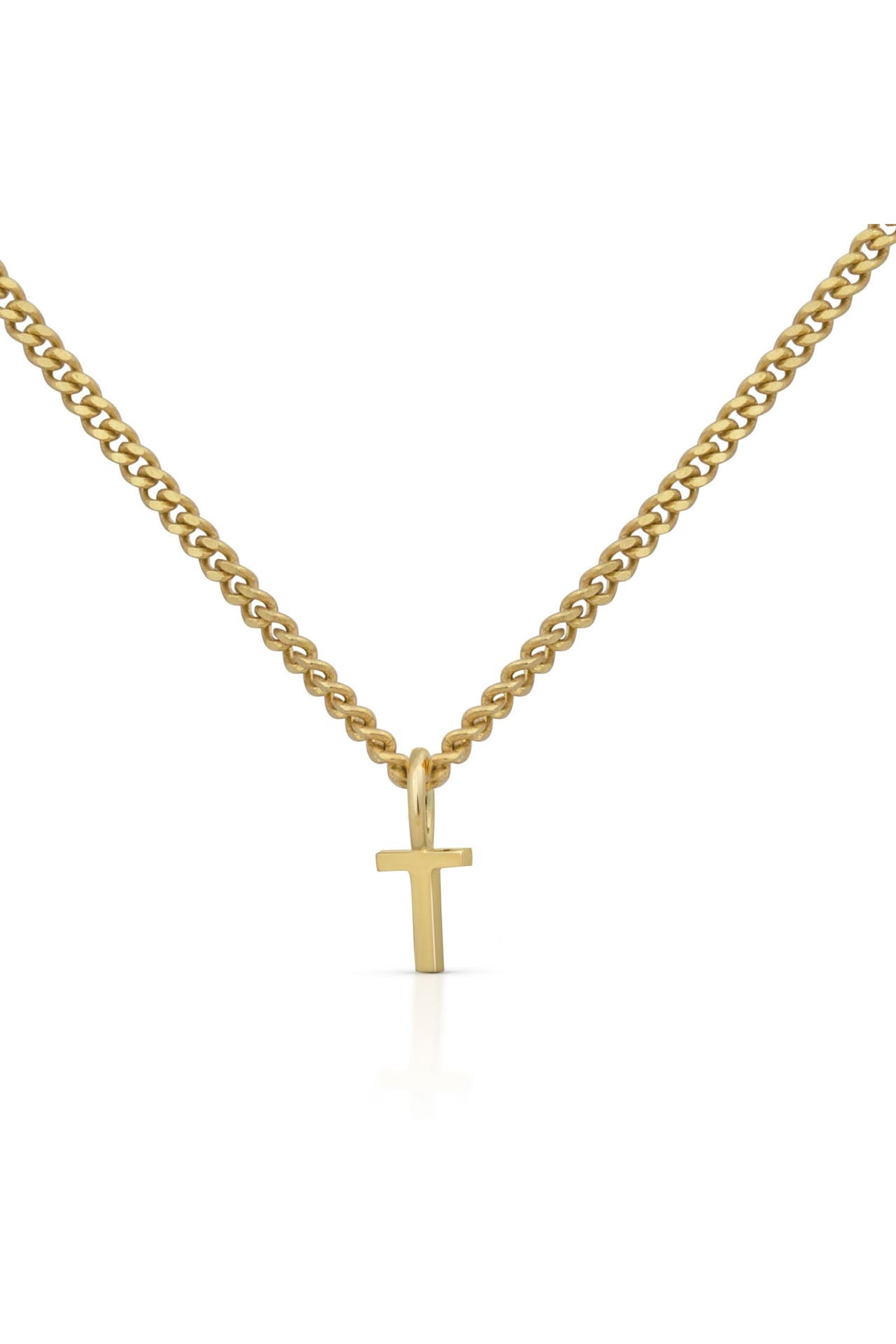 OROLINO Kette Gold 375 mit Anhänger 42/45cm lang Buchstabe T gelb, Bild 1