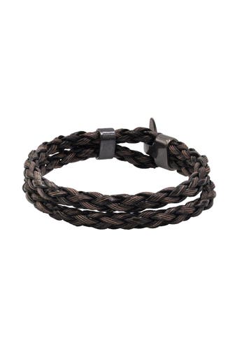 STEUER Armband Kunstleder braun geflochten braun