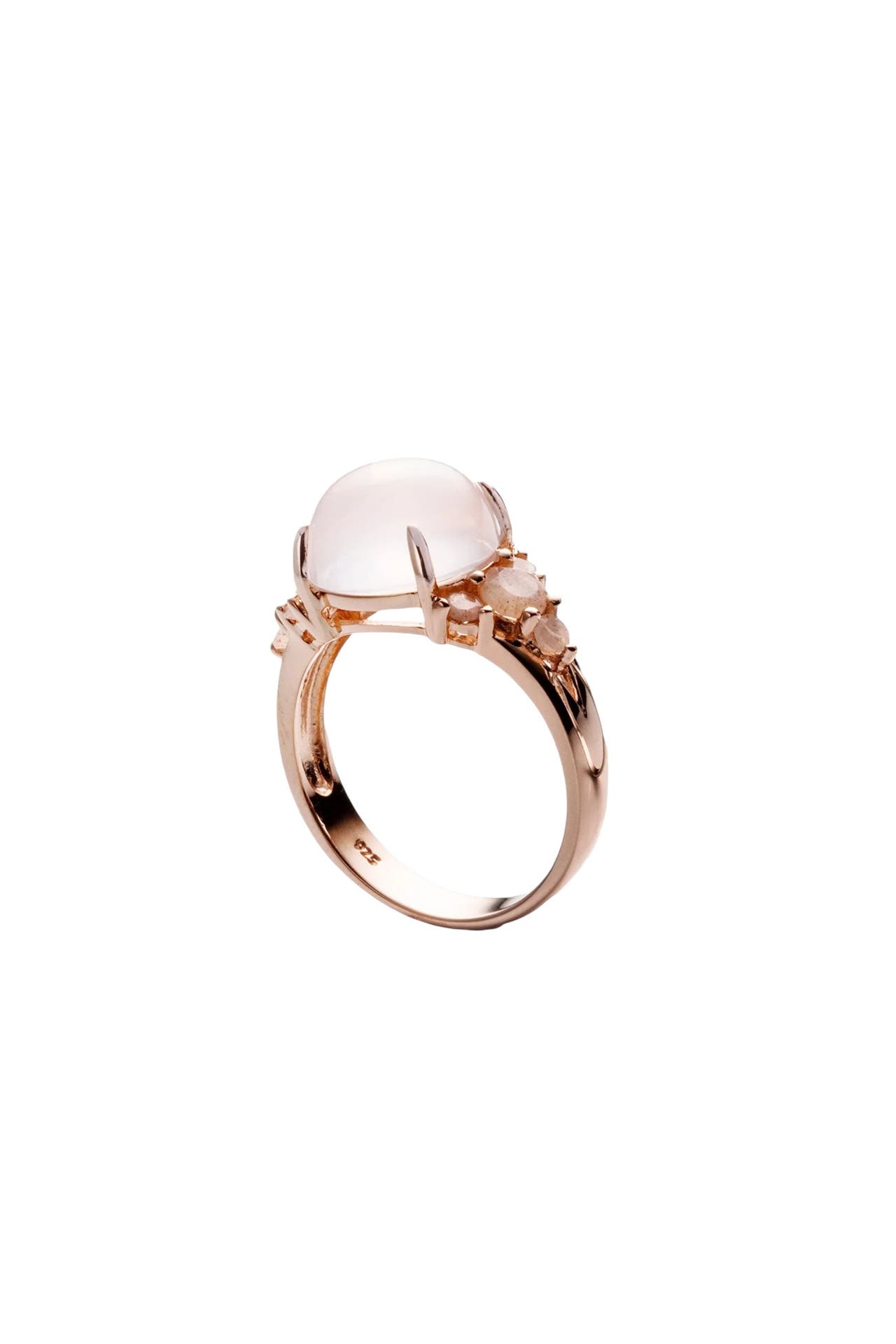 CAROLIN STONE Ring 925 Sterling Silber vergoldet Rosenquarz, Bild 1