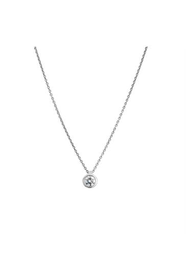 LYOMI Kette 585/- Weißgold  1 synth. Diam. 0,25 ct. silber