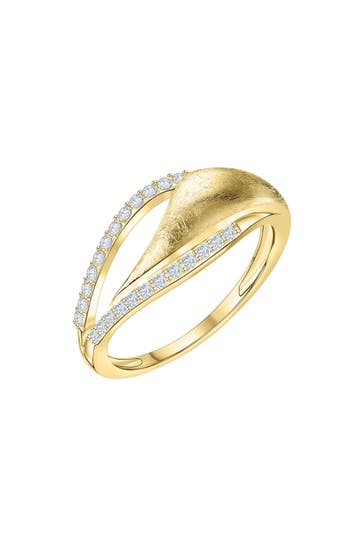 FASCINATION BY ELLEN K. Ring 585 Gold zweifarbig mit 24x Zirkonia weiß gelb