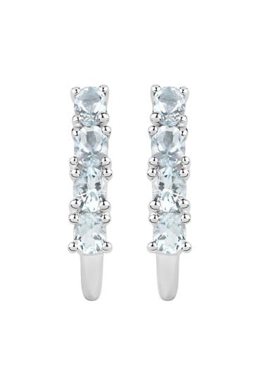 VIRA JEWELS Ohrringe 925 Sterling Silber rhodiniert Aquamarine silber