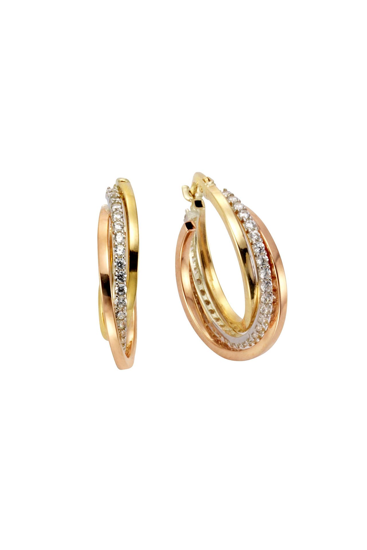 FASCINATION BY ELLEN K. Ohrringe 375/- Gelbgold 3-farbig Zirkonia gelb, Bild 1