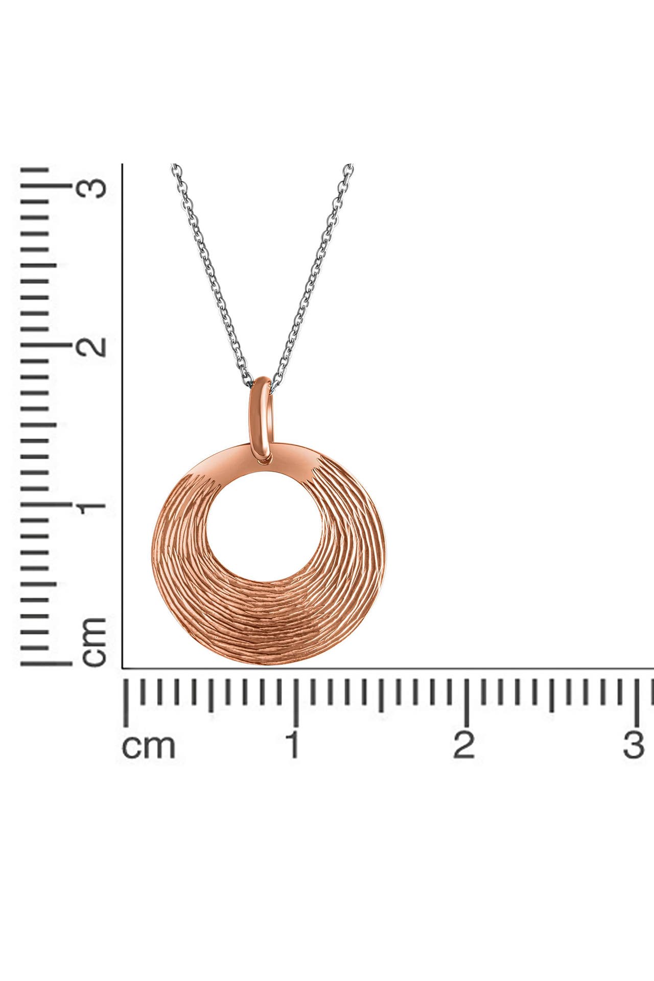 CELESTA Kette Silber 925 rosé-vergoldet 42+3cm lang mit diamantierter Oberfläche rot, Bild 1