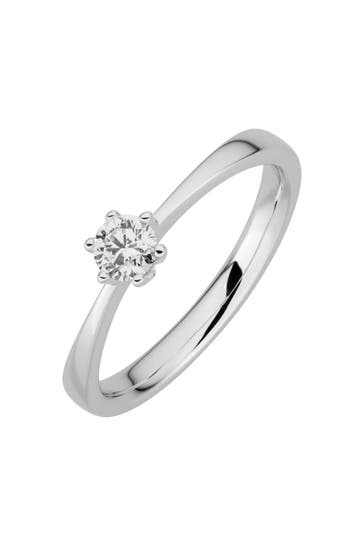 LYOMI Ring 585/- Weißgold  1 synth. Diam. 0,25 ct. silber