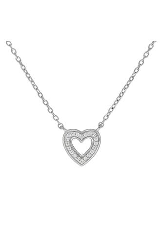 ZEEME Kette Silber 925 rhodiniert 42+5cm lang mit Herz-Motiv silber