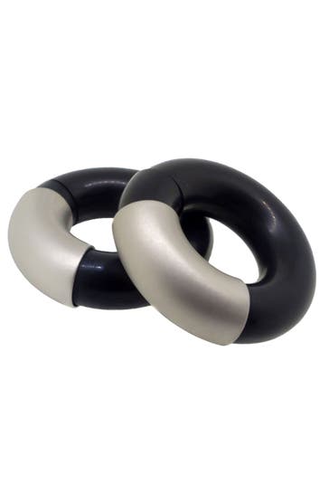 DEMARIE Ohrringe 925 Sterling Silber Kautschuk grau