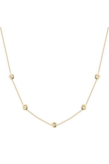FASCINATION BY ELLEN K. Kette 375 Gold Gelb Zirkonia Collier gelb